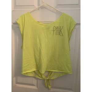 Yellow open back top